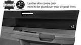 BLACK STITCH 2X FRONT DOOR CARD TRIM LEATHER COVERS FOR CHRYSLER 300C 2005-2011