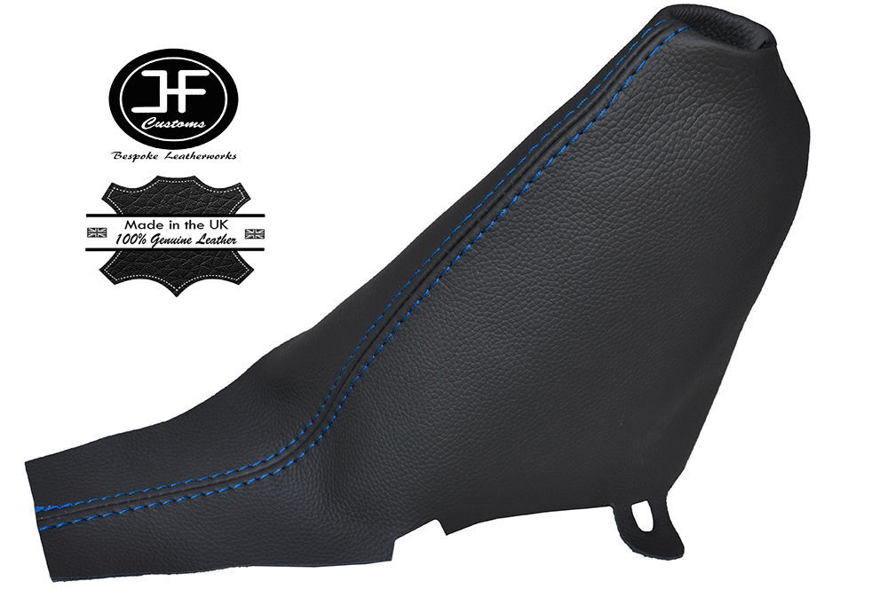 BLUE STITCH FOR BMW MINI R50 R53 2001-2006 HANDBRAKE DARK GREY LEATHER