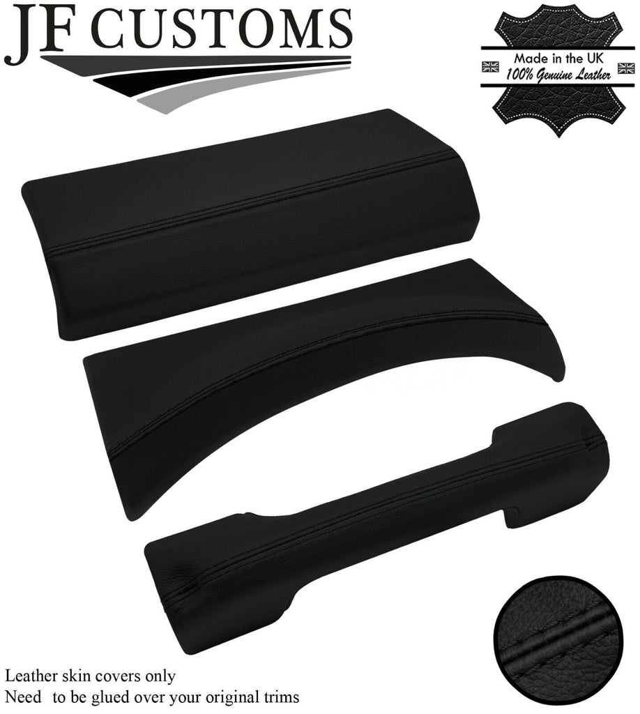 BLACK STITCH 3X DASH TRIM LEATHER SKIN COVERS FITS LAND ROVER DEFENDER 07-14