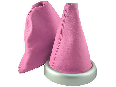 FITS MINI COOPER BMW GEAR HANDBRAKE GAITER PINK LEATHER CUSTOM NEW MADE IN UK