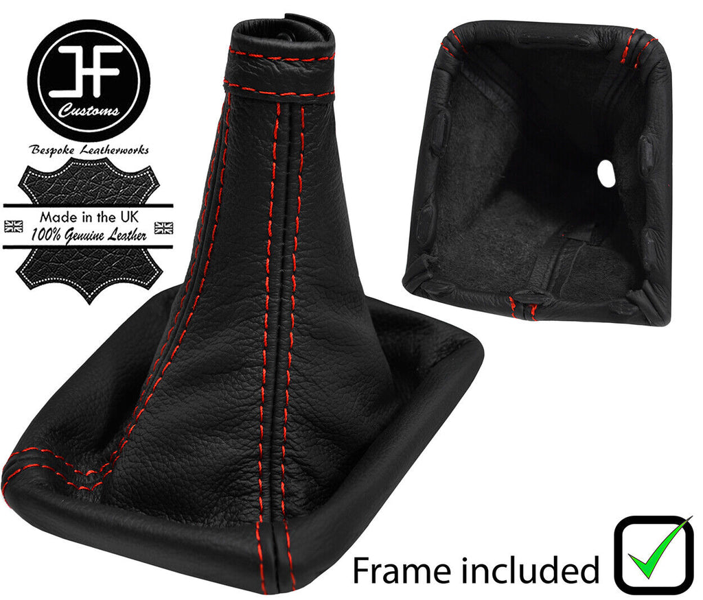 RED STITCH LEATHER MANUAL GEAR GAITER+PLASTIC FRAME FOR FIAT STILO 2001-2007
