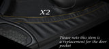 YELLOW STITCH 2X DOOR POCKET LEATHER COVERS FITS MERCEDES SLK R170 1996-2004