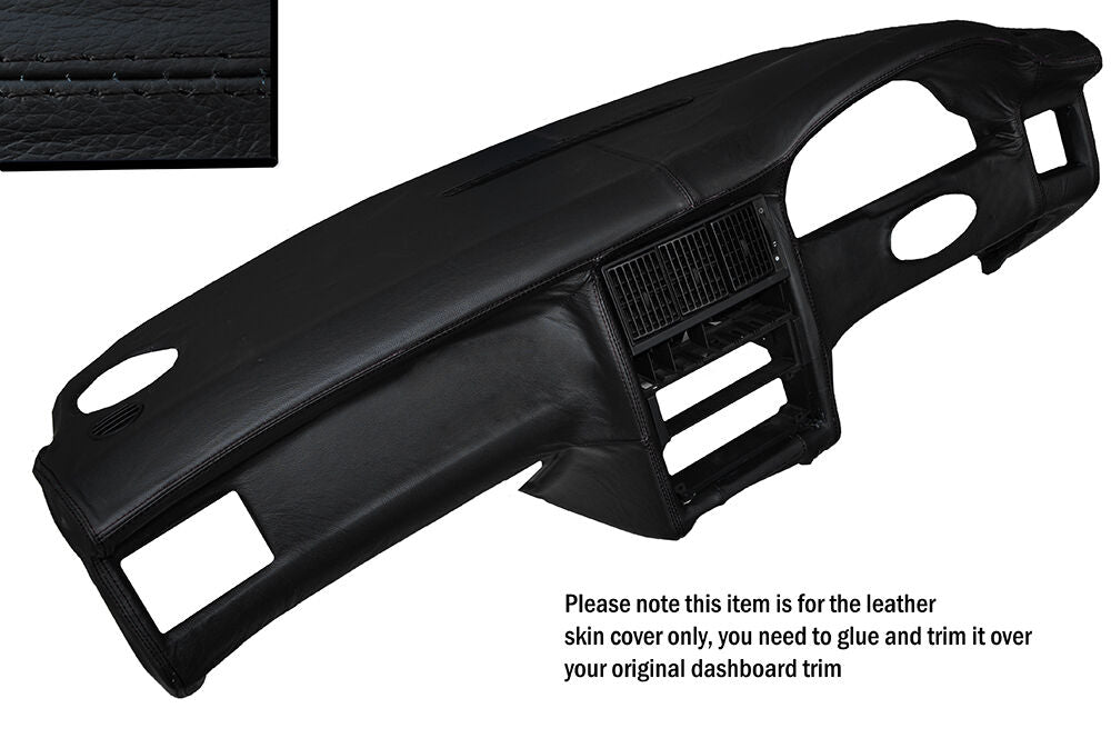 BLACK STITCH DASH DASHBOARD LEATHER SKIN COVER FITS AUDI 80 CABRIO 1993-2000