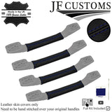 D BLUE STITCH  4X ROOF GRAB HANDLE COVER FOR LAND ROVER DISCOVERY MK2 98-04