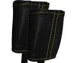 YELLOW STITCH FITS RENAULT MEGANE 08-12 2X FRONT SEAT BELT STALK COVERS