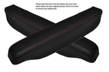 RED STITCH 2X SEAT ARMREST SKIN COVERS FITS LANDROVER DISCOVERY 3 & 4 04-15