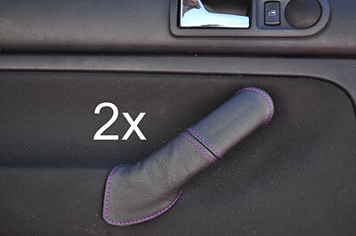 purple stitch FITS VW GOLF MK4 4 IV 2X REAR LEATHER DOOR HANDLE COVERS