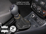 YELLOW STITCH TOP GRAIN LEATHER MANUAL GEAR GAITER FITS DACIA DUSTER 2010-2015