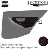 RED STITCH 2X REAR DOOR CARD TRIM + ARMREST COVER FOR BMW F30 11-18 SALOON