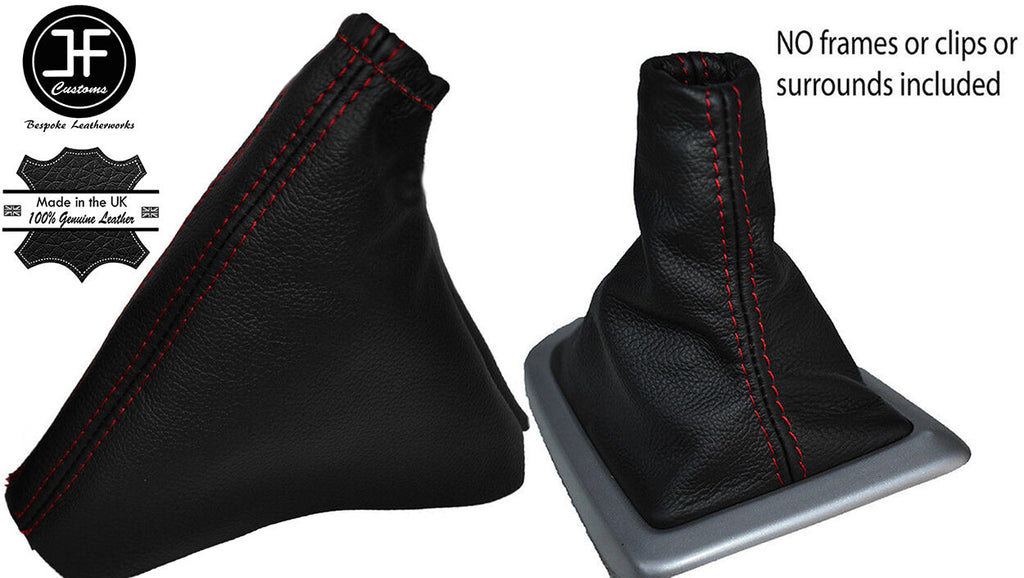 RED STITCHING REAL LEATHER GEAR & HANDBRAKE GAITER FITS HONDA CIVIC MK9 12-15