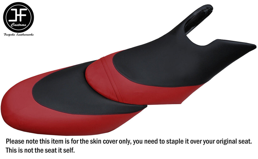 BLACK D RED CUSTOM FITS SEADOO 02-06 GTX DI 4-TEC FRONT + REAR VINYL SEAT COVERS