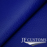 R BLUE STRIPE LEATHER 3-SPOKE STEERING TRIM COVERS+FRAMES FOR MINI R50 R52 R53