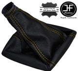 YELLOW STITCH FITS FIAT DOBLO MK2 2010-2015 GEAR GAITER GENUINE LEATHER NEW