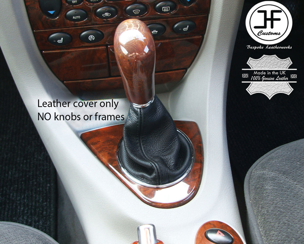 BLACK STITCH MANUAL REAL LEATHER GEAR GAITER FITS ROVER 75 MG ZT 1999-2005