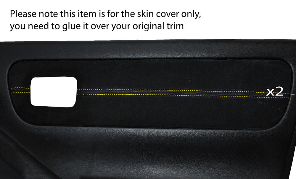 YELLOW STITCHING 2X DOOR CARD TRIM SUEDE SKIN COVERS FITS TOYOTA MR2 MK3 00-07