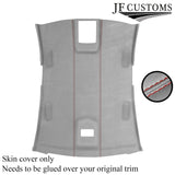 DARK RED STITCH LIGHT GREY LUXE SUEDE HEADLINER COVER FITS JAGUAR XF 2008-2015