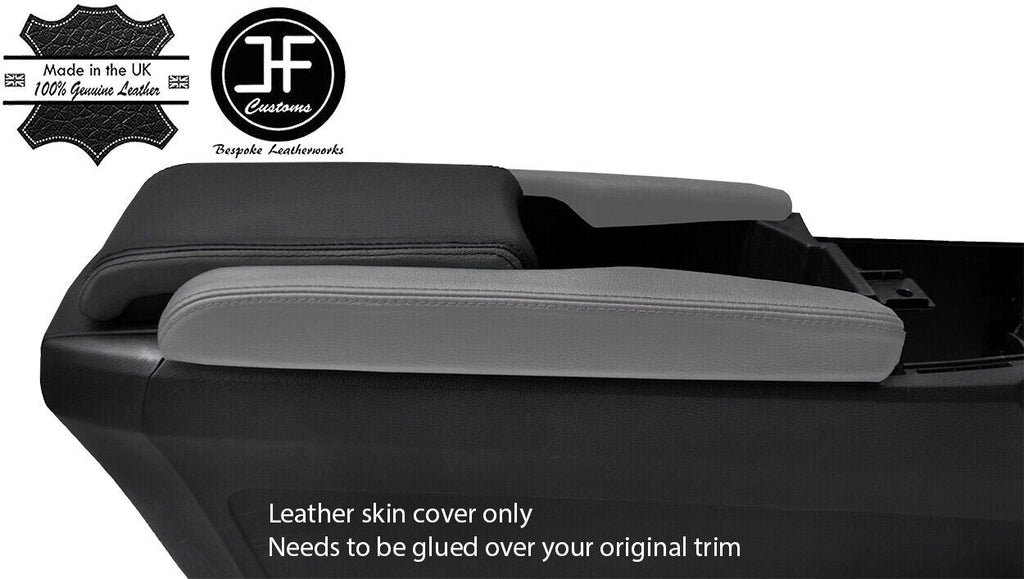 BLACK & BLACK TOP GRAIN LEATHER ARMREST LID COVER FITS HONDA CIVIC MK10 17-19