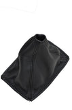 BLACK DOUBLE STITCH FITS TOYOTA MR2 MK1 AW11 1985-1989 BLACK LEATHER GAITER