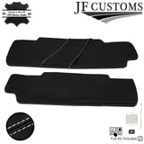 WHITE CROSS STITCH 2X SUN VISORS LEATHER COVERS FITS LAND ROVER DEFENDER 07-14