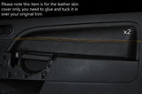 YELLOW STITCH 2X FRONT DOOR CARD TRIM SKIN COVERS FITS FIESTA MK6 02-08 3 DOOR