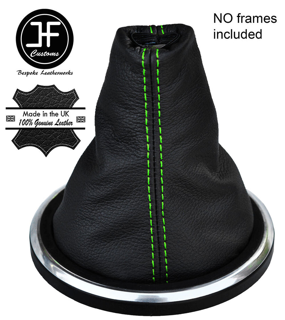 GREEN STITCH LEATHER GEAR STICK GAITER FITS FORD FIESTA MK6 FUSION 2002-2008