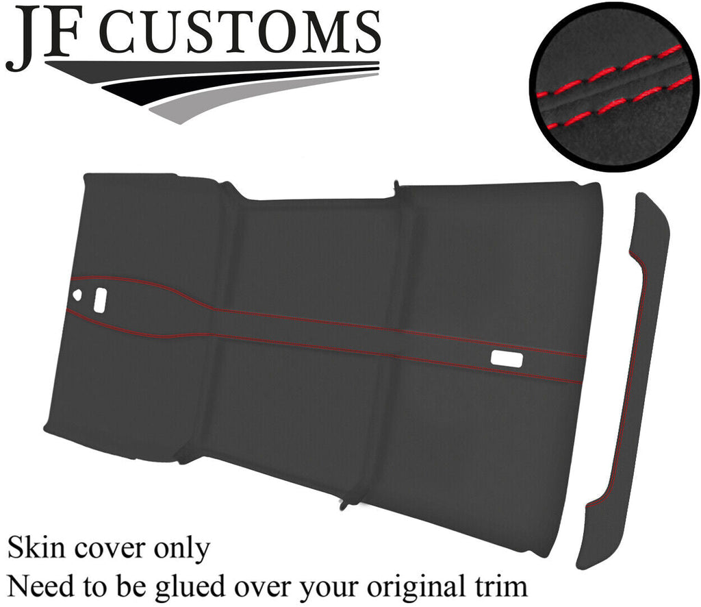 RED STITCH 4 PIECE ROOF HEADLINING D GREY SUEDE COVER FOR DEFENDER 110 SW