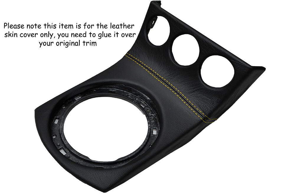 YELLOW STITCH GEAR SURROUND LEATHER SKIN COVER FITS NISSAN 350Z 2002-2005
