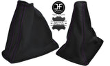 PURPLE STICH LEATHER GEAR HANDBRAKE GAITER BOOTS FITS NISSAN SKYLINE R32 GTS GTR