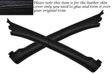 BLACK STITCH 2X WINDSCREEN PILLAR LEATHER COVERS FITS RENAULT LAGUNA MK2 01-05