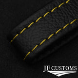 YELLOW STITCH LEATHER TAILGATE BOOT PULL STRAP HANDLE FITS FIAT 500 ABARTH 07-16