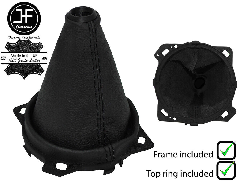 BLACK STITCH LEATHER MANUAL GEAR GAITER+FRAME+TOP RING FOR MG TF MGTF MK2 00-11