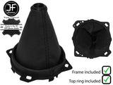 BLACK STITCH LEATHER MANUAL GEAR GAITER+FRAME+TOP RING FOR MG TF MGTF MK2 00-11