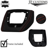 DARK RED STITCH LEATHER AUTOMATIC DCT GEAR SURROUND+FRAME FOR BMW X1 E84 12-14