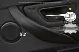 BLACK STITCHING 2X REAR DOOR HANDLE TRIM LEATHER COVERS FITS BMW F30 2012-2017