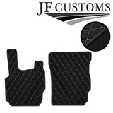 WHITE DIAMOND STITCH VINYL 2X TAILORED FLOOR CARPETS FOR DAF CF 65 75 85 04-08