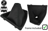 BLACK STITCH LEATHER GEAR GAITER + PLASTIC FRAME FOR BMW 1 SERIES F20 F21 11-17