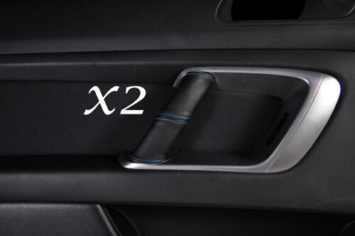 BLUE STITCH FITS SUBARU LEGACY 2003-2009 2X REAR DOOR HANDLE LEATHER COVERS