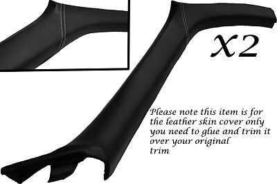 WHITE STITCH FITS NISSAN 200SX S14 93-99 WINDSCREEN PILLAR LEATHER SKIN COVERS