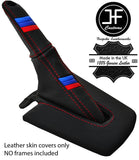 RED STITCH TRI STRIPE LEATHER HANDBRAKE GAITER+HANDLE COVER FOR BMW Z4 E85 E86