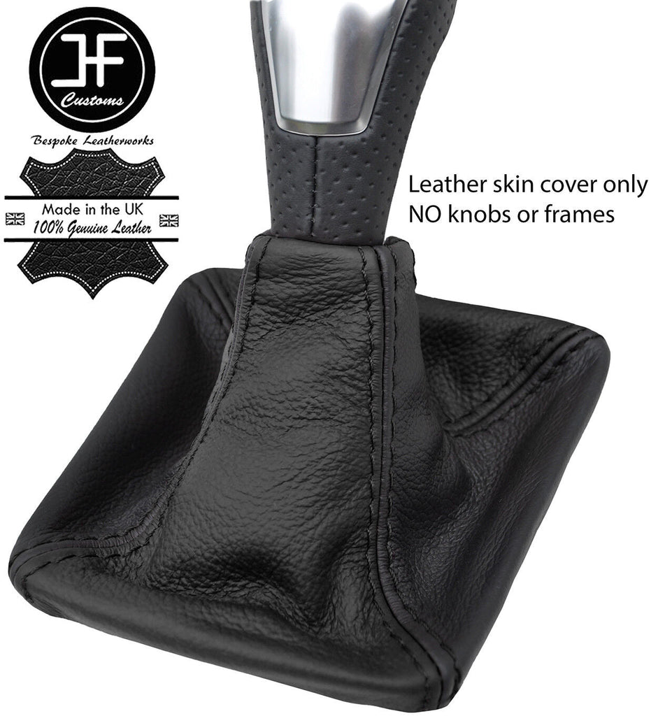 BLACK & BLACK TOP GRAIN REAL LEATHER GEAR GAITER FOR MERCEDES CLA CLASS 13-18
