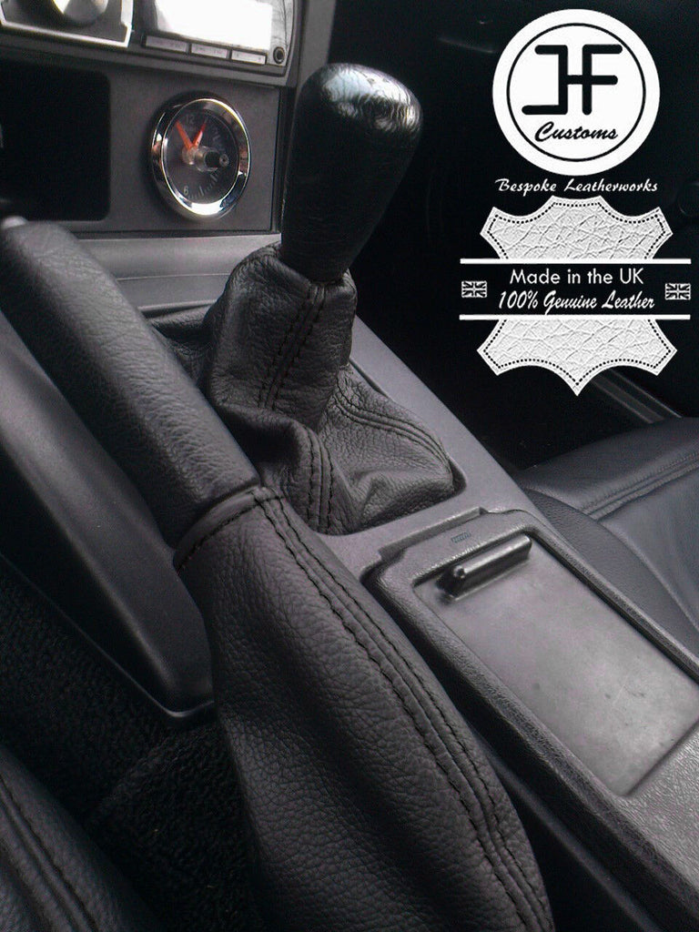 BLACK STITCH LEATHER GEAR & HANDBRAKE SET FITS MAZDA MX5 MIATA EUNOS MK1 89-97