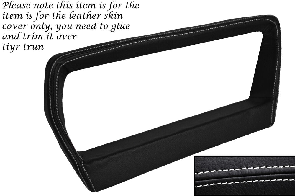 WHITE STITCH SPEEDO SURROUND LEATHER SKIN COVER FITS RANGE ROVER CLASSIC