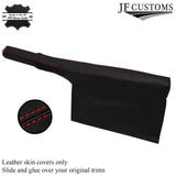 RED STITCH LEATHER HANDBRAKE + HANDLE COVERS FOR VAUXHALL VIVARO 2019-2022