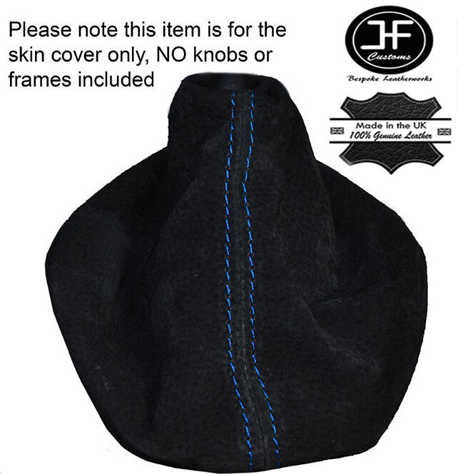BLUE STITCHING SUEDE GEAR GAITER FITS VOLKSWAGEN VW GOLF MK4 BORA 1998-2005