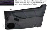 PURPLE STITCH 2X DOOR CARDS LEATHER SKIN COVERS FITS NISSAN 300ZX Z32 90-96