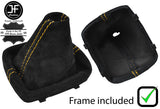 YELLOW STITCHING SUEDE MANUAL GEAR GAITER + PLASTIC FRAME FITS AUDI A1 2011-2017