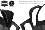 YELLOW STITCH 2X DASH POD LEATHER WRAPS NAPA LEATHER COVERS FITS CORVETTE C6