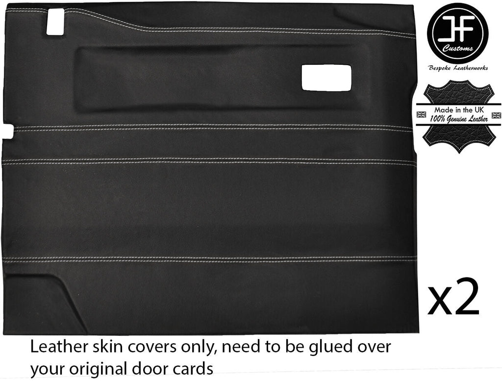 GREY STITCH 2X FRONT DOOR CARD COVERS FITS LAND ROVER DEFENDER 90 110 STYLE 2