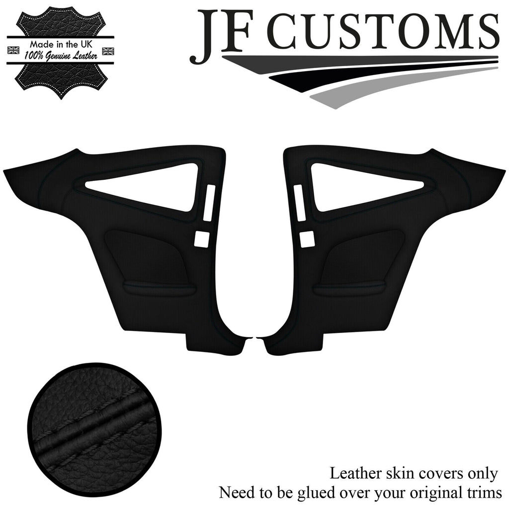 BLACK STITCH ITALIAN 2X REAR QUARTER DOOR PANEL COVERS FOR JAGUAR XK8 X100 96-04