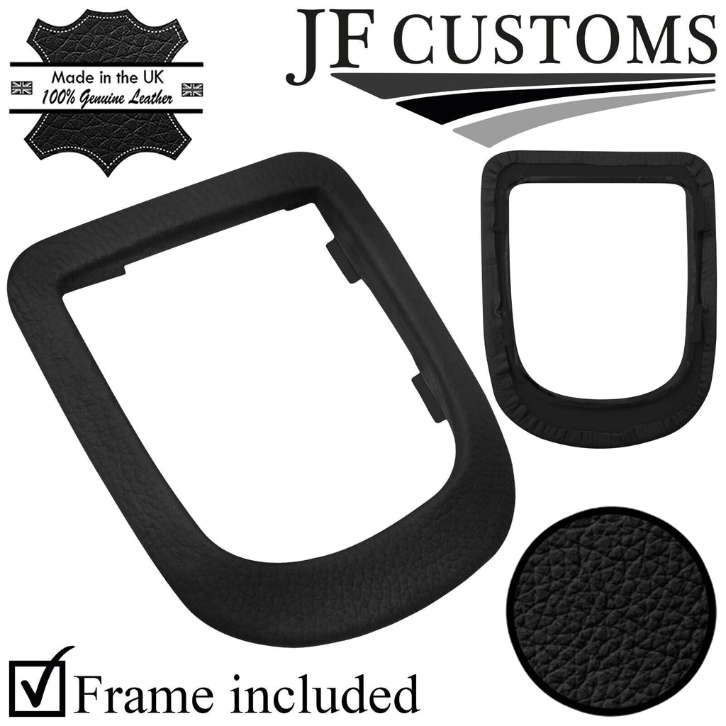 BLACK LEATHER AUTOMATIC GEAR SURROUND COVER + FRAME FOR PEUGEOT 207 06-14